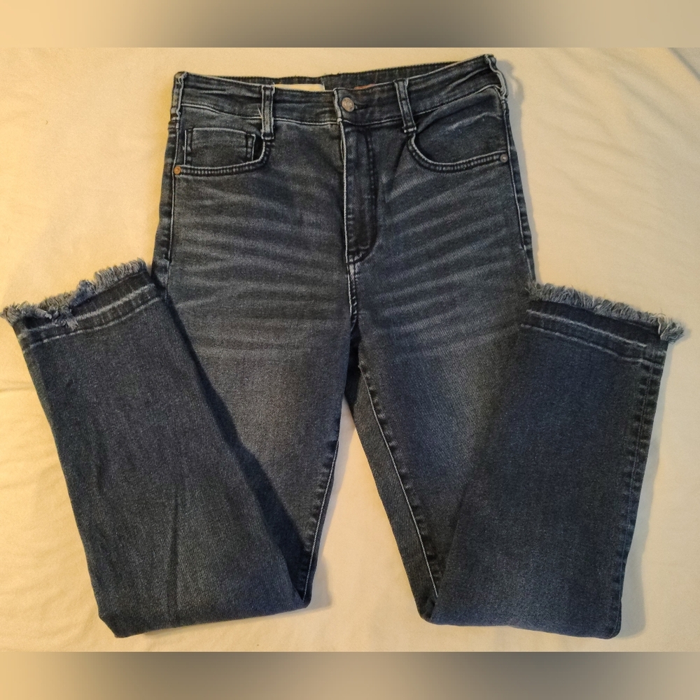 Pilcro By Anthropologie High-Rise Cigarette Frayed Hem Jeans Size 28